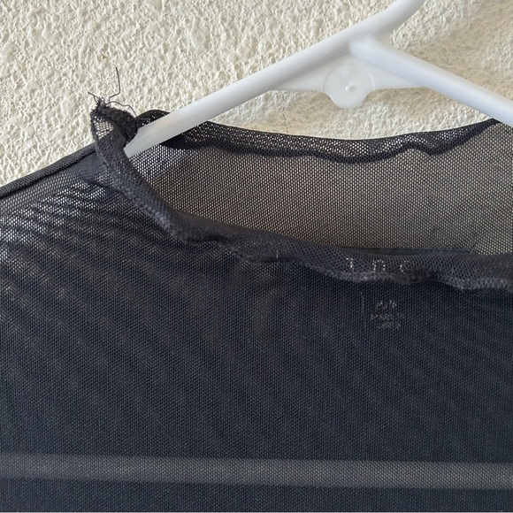 TDC Women’s Sheer Top Medium Black Mock Neck Dark Grunge Gothic Party Date Rave - Picture 4 of 10